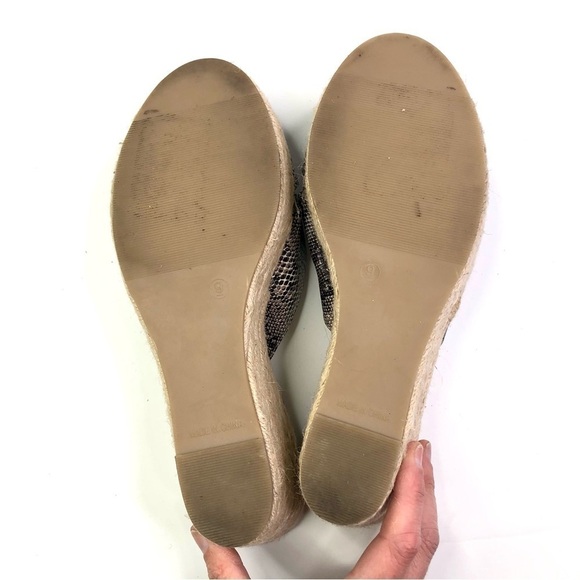 Kelsi Dagger wedge espedrilles slides snakeskin open toe 9 - Picture 9 of 13